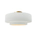 Justice Designs - CER-6363-WHT-BRSS - One Light Semi-Flush Mount - Radiance - Gloss White