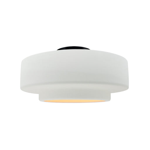 Radiance One Light Semi-Flush Mount Gloss White (outside and inside of fixture)