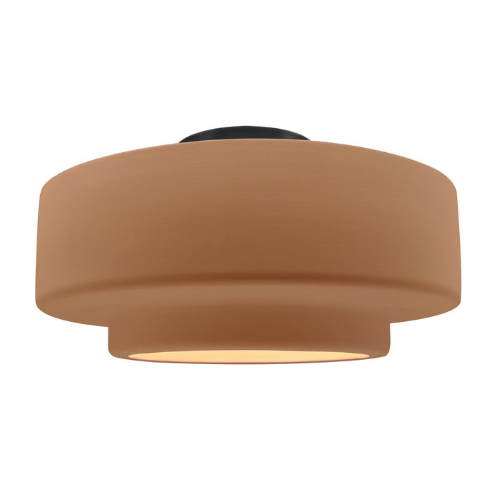 Justice Designs - CER-6365-ADOB-MBLK - One Light Semi-Flush Mount - Radiance - Adobe