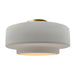 Justice Designs - CER-6365-BIS-BRSS - One Light Semi-Flush Mount - Radiance - Bisque