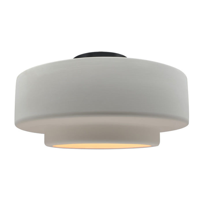 Justice Designs - CER-6365-BIS-MBLK - One Light Semi-Flush Mount - Radiance - Bisque