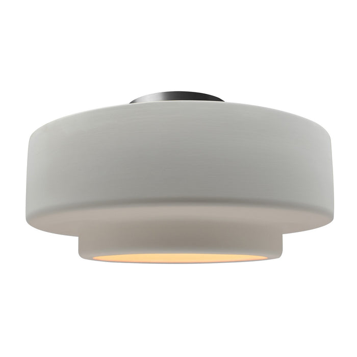 Justice Designs - CER-6365-BIS-NCKL - One Light Semi-Flush Mount - Radiance - Bisque