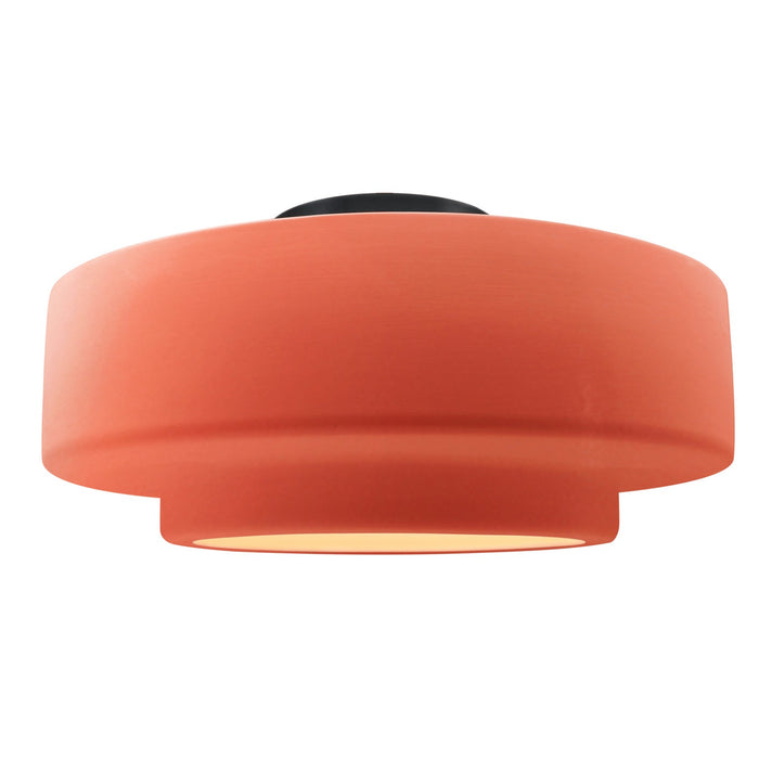 Justice Designs - CER-6365-BSH-MBLK - One Light Semi-Flush Mount - Radiance - Gloss Blush