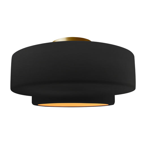 Radiance One Light Semi-Flush Mount Carbon Matte Black w/ Champagne Gold