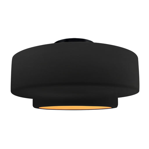 Radiance One Light Semi-Flush Mount Carbon Matte Black w/ Champagne Gold