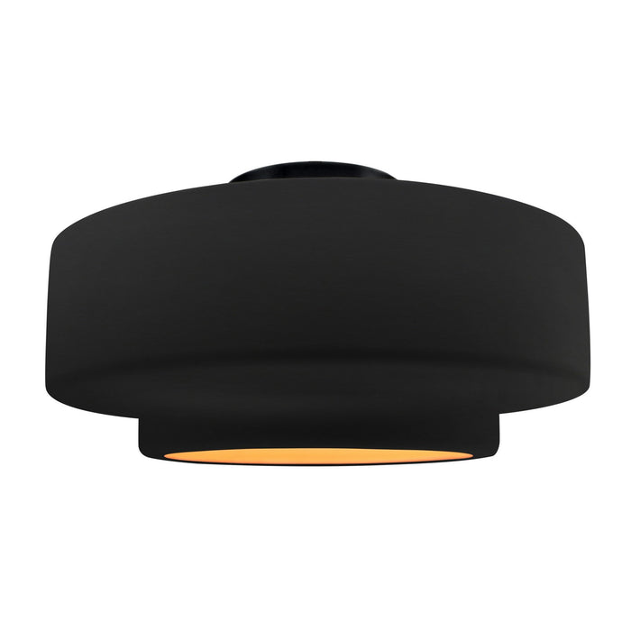 Justice Designs - CER-6365-CBGD-MBLK - One Light Semi-Flush Mount - Radiance - Carbon Matte Black w/ Champagne Gold