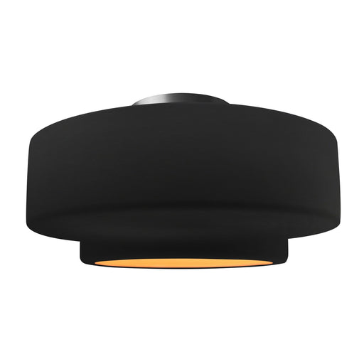 Radiance One Light Semi-Flush Mount Carbon Matte Black w/ Champagne Gold