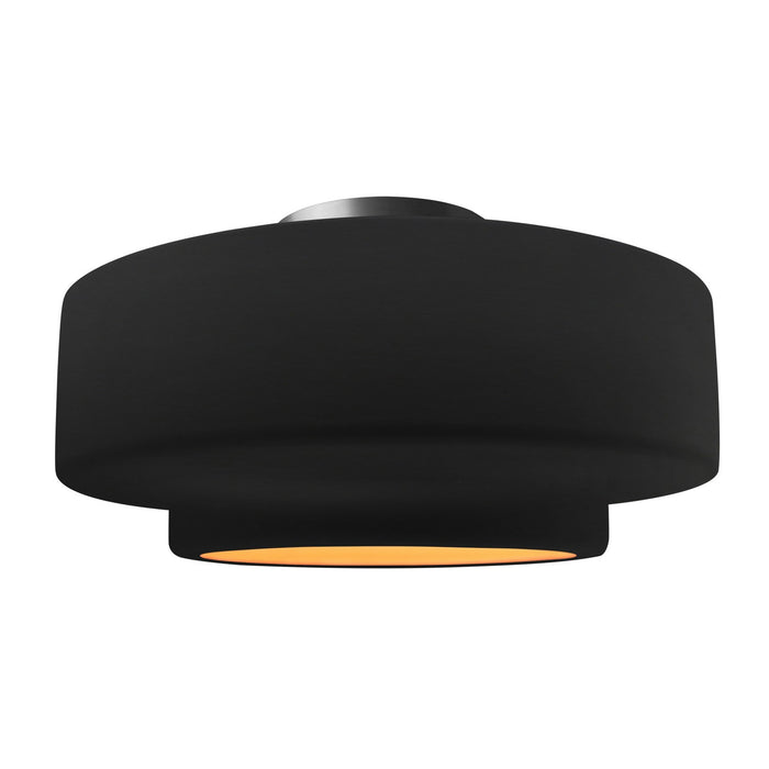 Justice Designs - CER-6365-CBGD-NCKL - One Light Semi-Flush Mount - Radiance - Carbon Matte Black w/ Champagne Gold