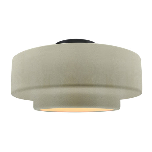 Radiance One Light Semi-Flush Mount Celadon Green Crackle