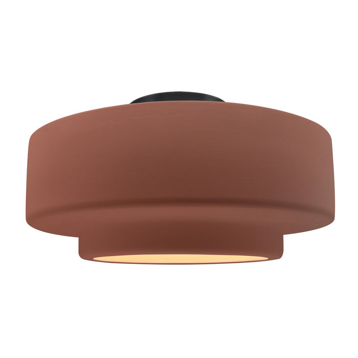 Justice Designs - CER-6365-CLAY-MBLK - One Light Semi-Flush Mount - Radiance - Canyon Clay