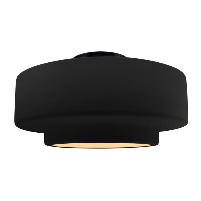 Justice Designs - CER-6365-CRB-MBLK - One Light Semi-Flush Mount - Radiance - Carbon - Matte Black