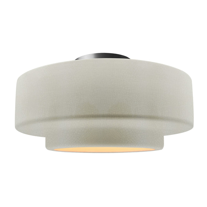 Justice Designs - CER-6365-CRK-NCKL - One Light Semi-Flush Mount - Radiance - White Crackle