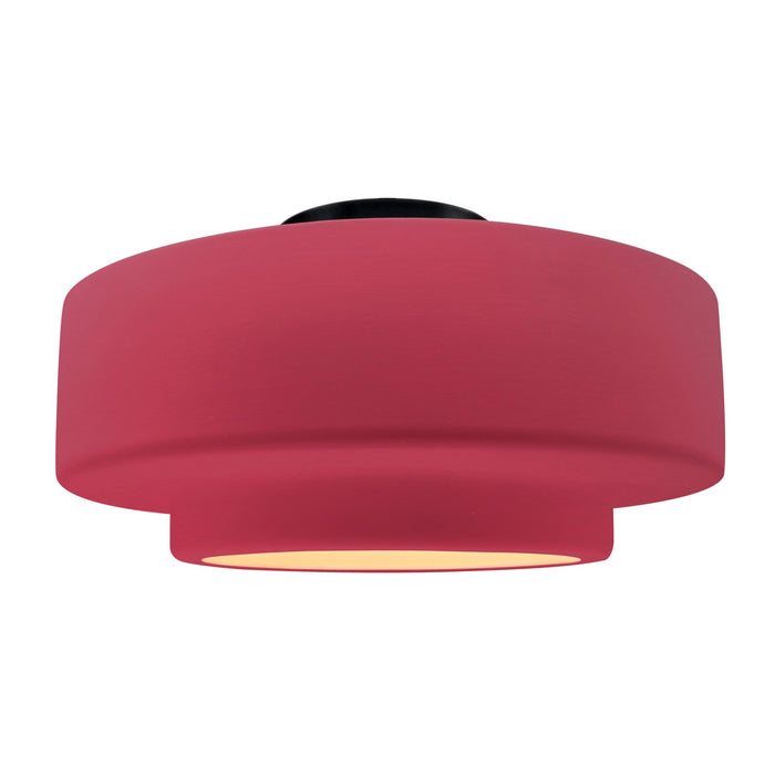Justice Designs - CER-6365-CRSE-MBLK - One Light Semi-Flush Mount - Radiance - Cerise