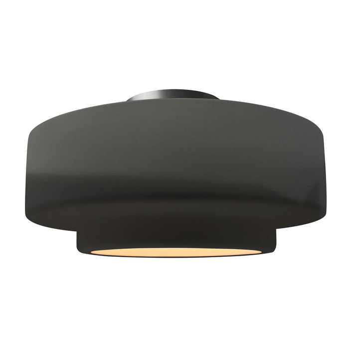 Justice Designs - CER-6365-GRY-NCKL - One Light Semi-Flush Mount - Radiance - Gloss Grey