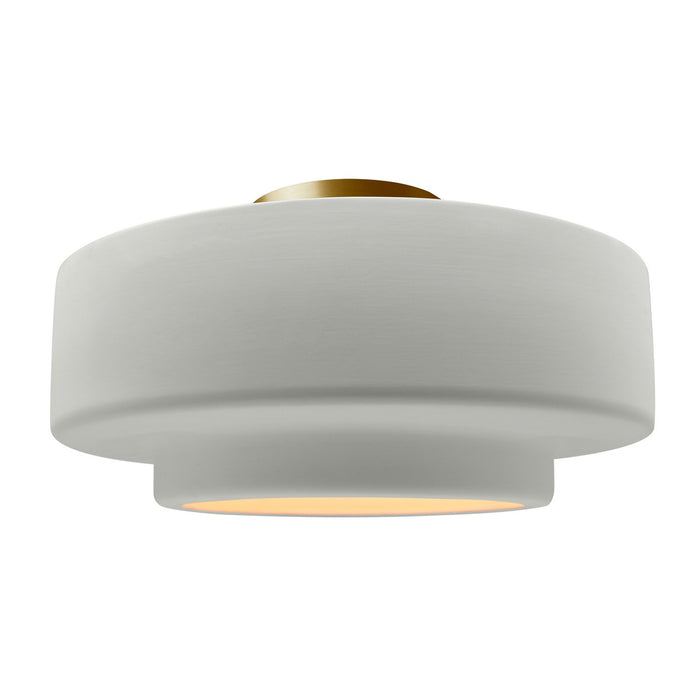 Justice Designs - CER-6365-MAT-BRSS - One Light Semi-Flush Mount - Radiance - Matte White