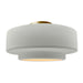 Justice Designs - CER-6365-MAT-BRSS - One Light Semi-Flush Mount - Radiance - Matte White