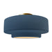 Justice Designs - CER-6365-MDMT-BRSS - One Light Semi-Flush Mount - Radiance - Midnight Sky w/ Matte White