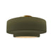 Justice Designs - CER-6365-MGRN-BRSS - One Light Semi-Flush Mount - Radiance - Matte Green
