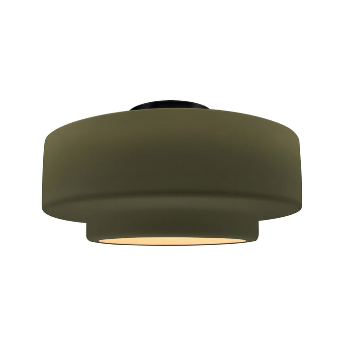 Justice Designs - CER-6365-MGRN-MBLK - One Light Semi-Flush Mount - Radiance - Matte Green