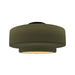 Justice Designs - CER-6365-MGRN-MBLK - One Light Semi-Flush Mount - Radiance - Matte Green