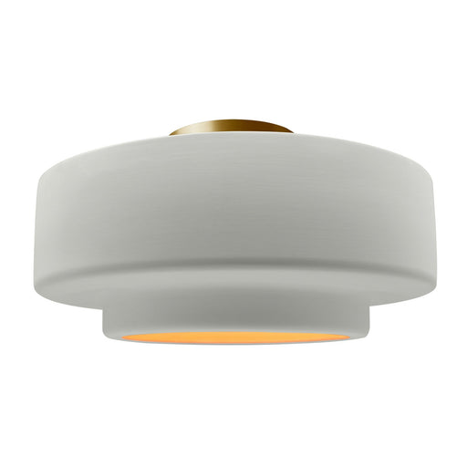 Radiance One Light Semi-Flush Mount Matte White w/ Champagne Gold