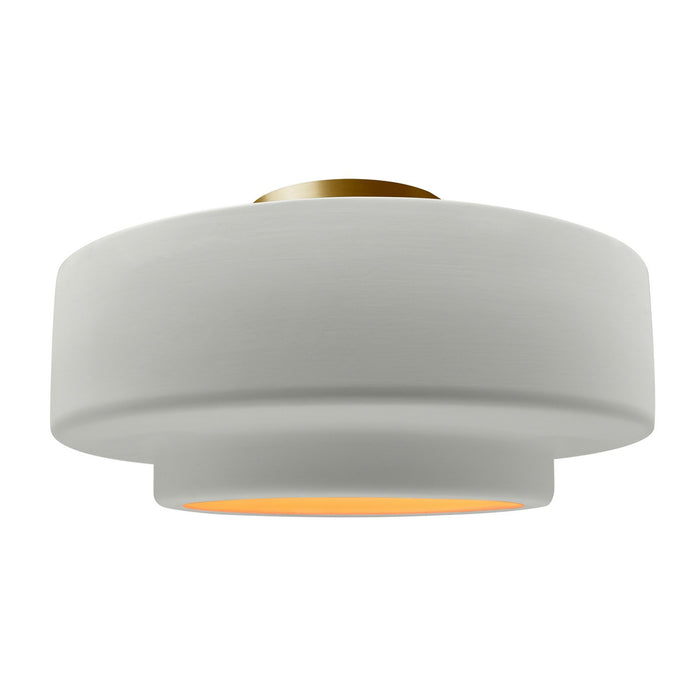 Justice Designs - CER-6365-MTGD-BRSS - One Light Semi-Flush Mount - Radiance - Matte White w/ Champagne Gold