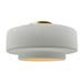 Justice Designs - CER-6365-MTGD-BRSS - One Light Semi-Flush Mount - Radiance - Matte White w/ Champagne Gold