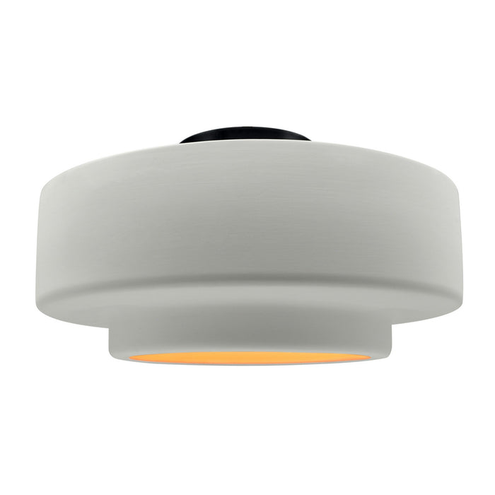 Justice Designs - CER-6365-MTGD-MBLK - One Light Semi-Flush Mount - Radiance - Matte White w/ Champagne Gold