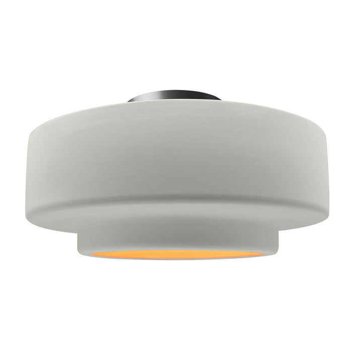 Justice Designs - CER-6365-MTGD-NCKL - One Light Semi-Flush Mount - Radiance - Matte White w/ Champagne Gold