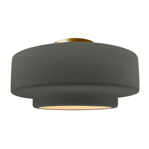 Radiance One Light Semi-Flush Mount Pewter Green