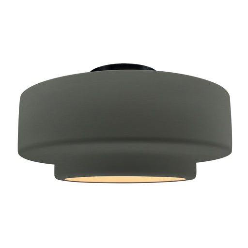 Radiance One Light Semi-Flush Mount Pewter Green