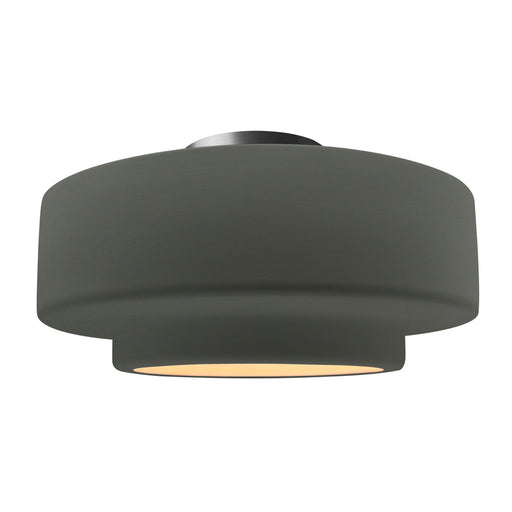 Radiance One Light Semi-Flush Mount Pewter Green