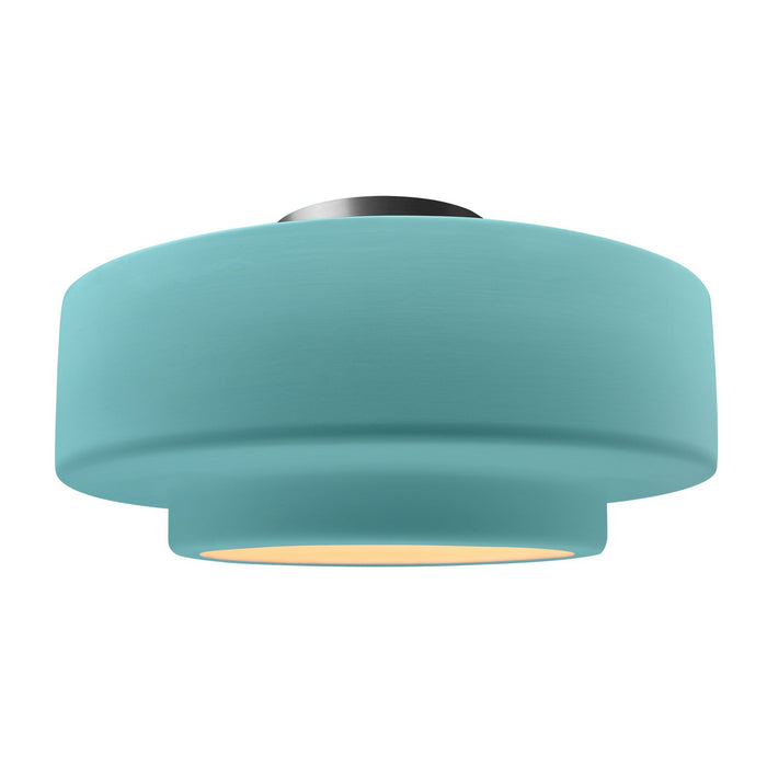 Justice Designs - CER-6365-RFPL-NCKL - One Light Semi-Flush Mount - Radiance - Reflecting Pool