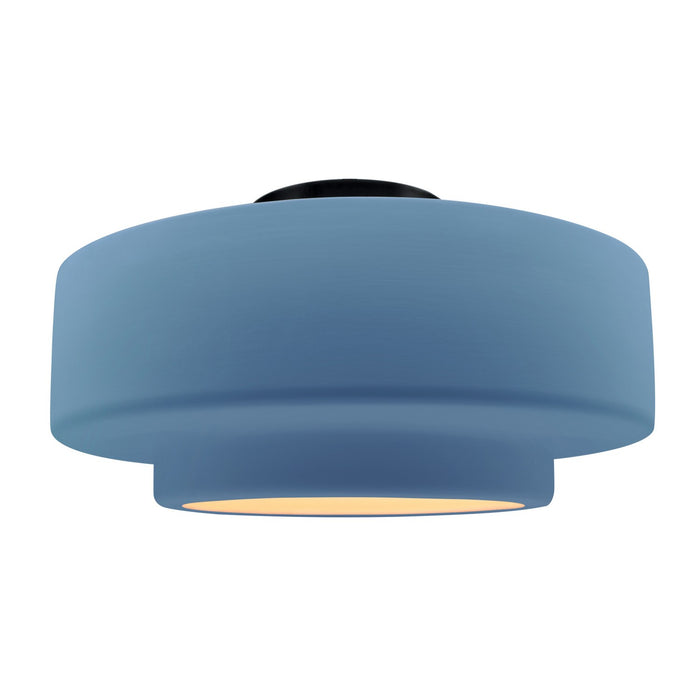 Justice Designs - CER-6365-SKBL-MBLK - One Light Semi-Flush Mount - Radiance - Sky Blue