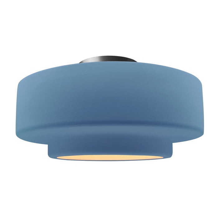 Justice Designs - CER-6365-SKBL-NCKL - One Light Semi-Flush Mount - Radiance - Sky Blue