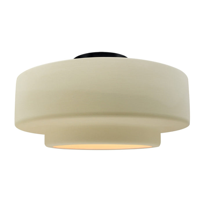 Justice Designs - CER-6365-VAN-MBLK - One Light Semi-Flush Mount - Radiance - Vanilla (Gloss)