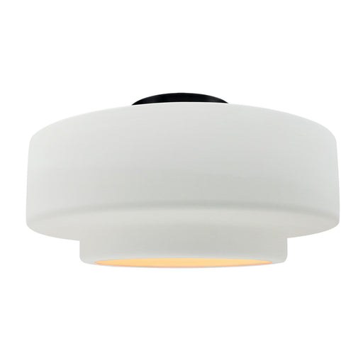 Radiance One Light Semi-Flush Mount Gloss White (outside and inside of fixture)