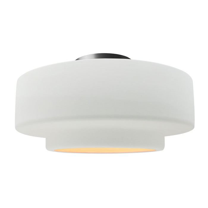 Justice Designs - CER-6365-WTWT-NCKL - One Light Semi-Flush Mount - Radiance - Gloss White (outside and inside of fixture)
