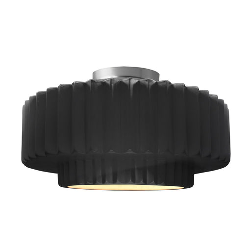 Radiance One Light Semi-Flush Mount Gloss Black w/ Matte White