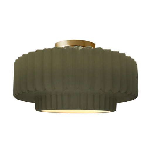 Radiance One Light Semi-Flush Mount Matte Green
