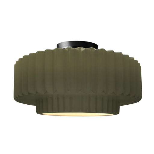 Radiance One Light Semi-Flush Mount Matte Green
