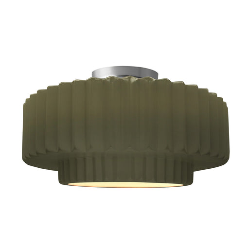 Radiance One Light Semi-Flush Mount Matte Green