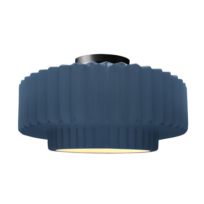 Justice Designs - CER-6375-MID-MBLK - One Light Semi-Flush Mount - Radiance - Midnight Sky