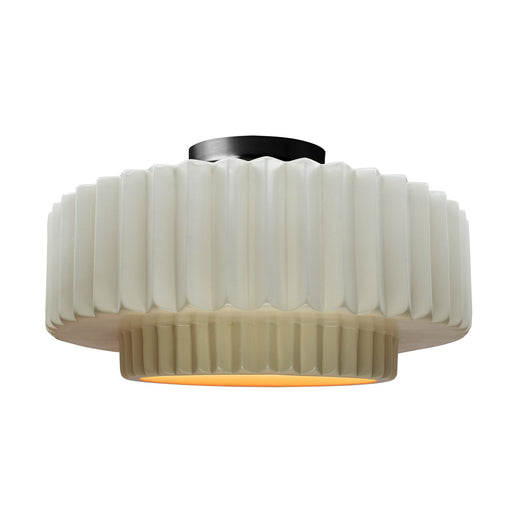 Radiance One Light Semi-Flush Mount Matte White w/ Champagne Gold