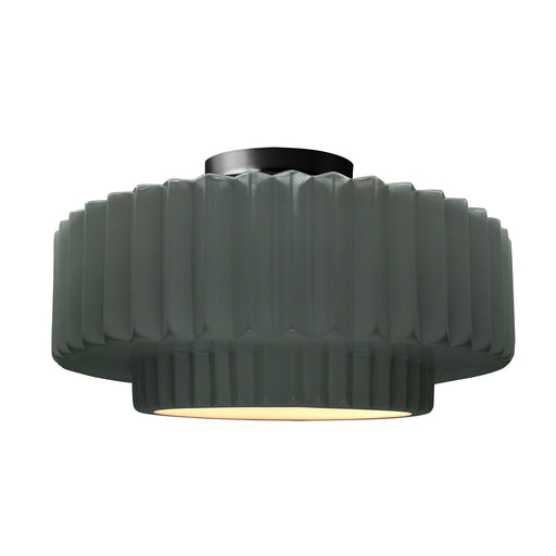 Radiance One Light Semi-Flush Mount Pewter Green