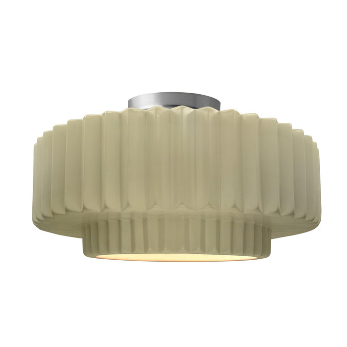 Justice Designs - CER-6375-VAN-NCKL - One Light Semi-Flush Mount - Radiance - Vanilla (Gloss)