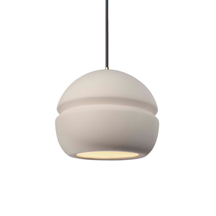 Justice Designs - CER-6410-BIS-ABRS-BKCD - One Light Pendant - Radiance - Bisque