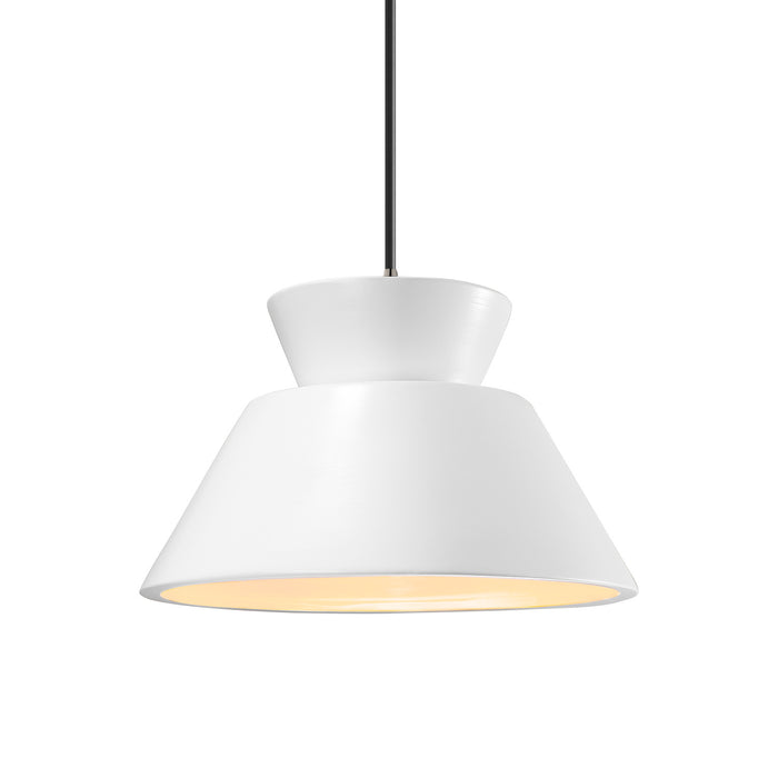 Justice Designs - CER-6420-WHT-NCKL-BKCD - One Light Pendant - Radiance - Gloss White