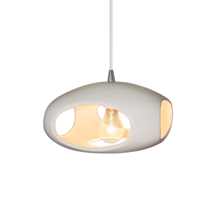 Justice Designs - CER-6440-BIS-NCKL-WTCD - One Light Pendant - Radiance - Bisque
