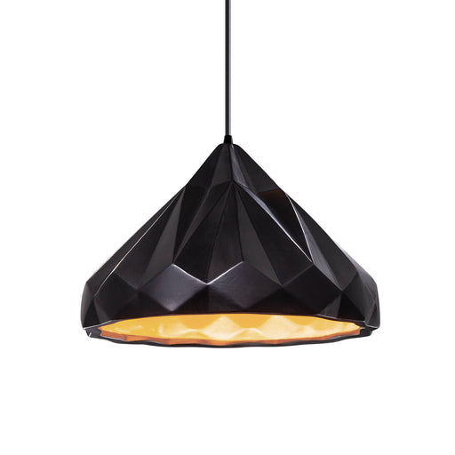 Radiance One Light Pendant Carbon Matte Black with Champagne Gold